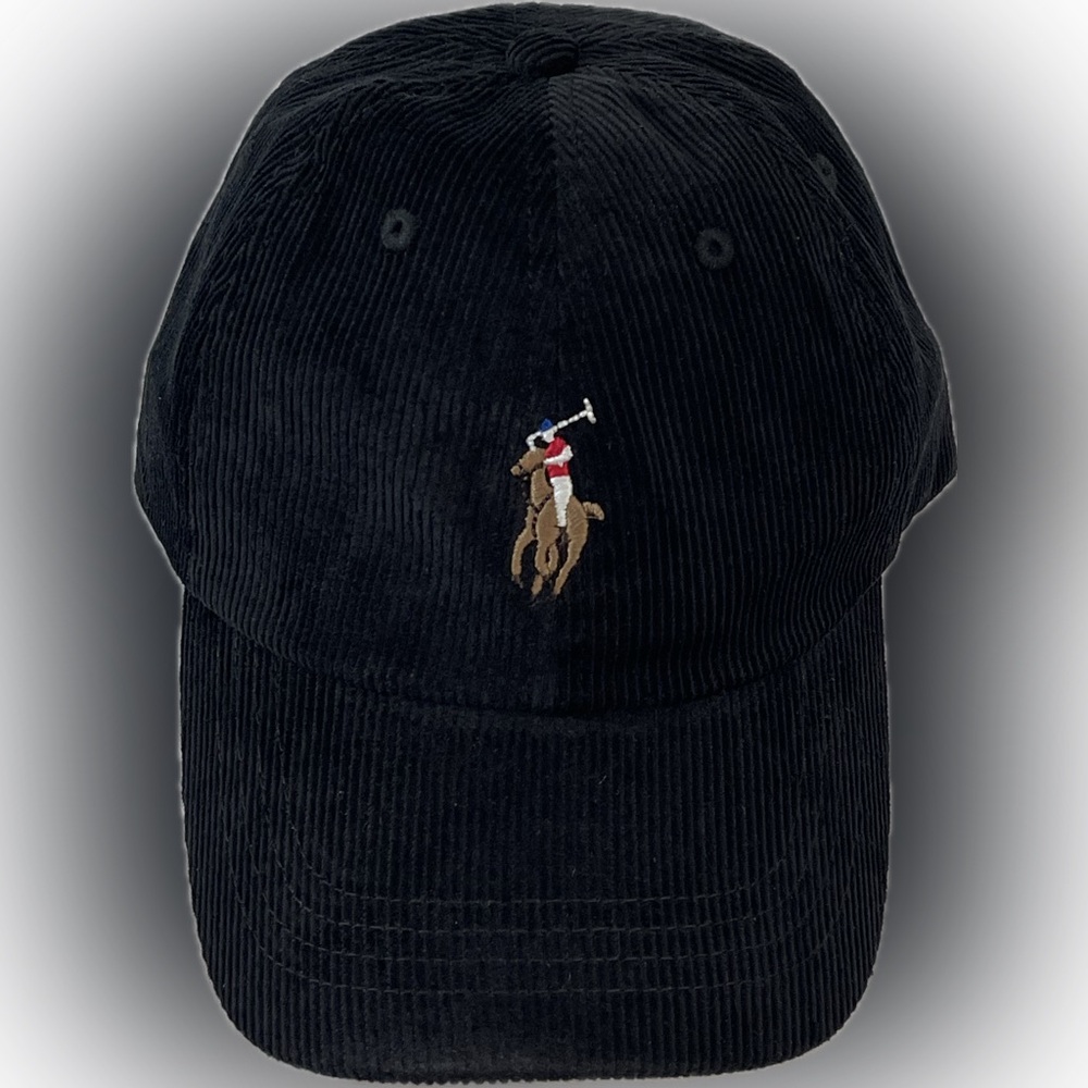 Polo Ralph Lauren Black Corduroy Cap One Size